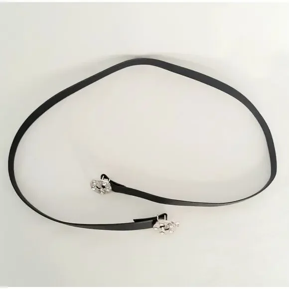 💎Rhinestone Studded Washer Ring Buckle Skinny Belt Adjustable Medium To Small - Picture 7 of 12